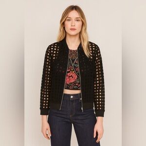 Zara Black Sheer Bomber Jacket